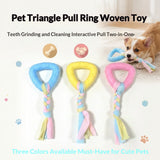 Dog triangle tug-of-war toy, durable chew rope for small, medium, and large dogs, pet supplies, boredom-relieving gadget, interactive pet toy for self-entertainment